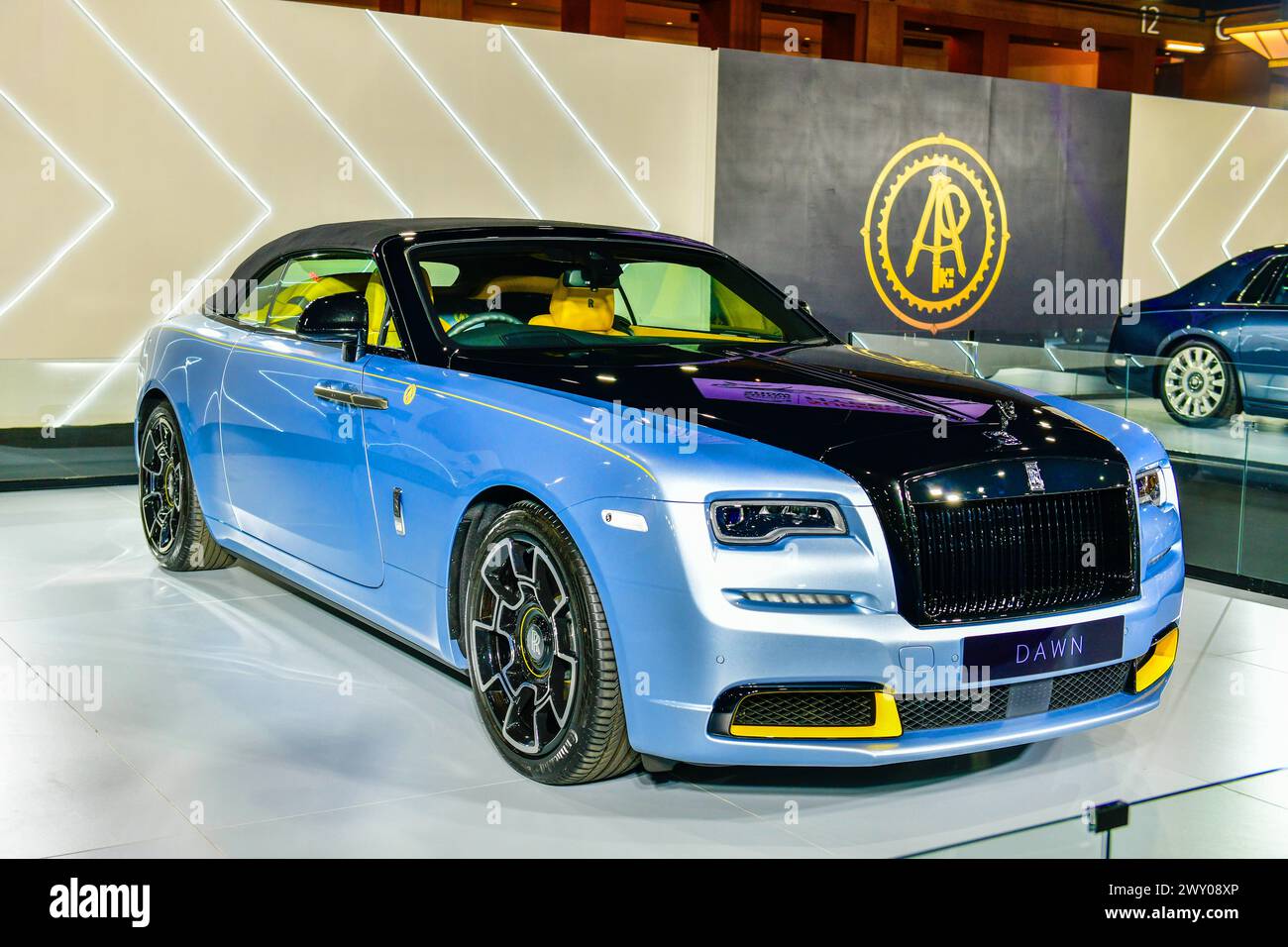 Thailand-27. März 2024: Rolls-Royce Landspeed Collection V12 wird in einer begrenzten Menge von nur 25 hergestellt. Auf der 45. Bangkok International Motor Show in No Stockfoto