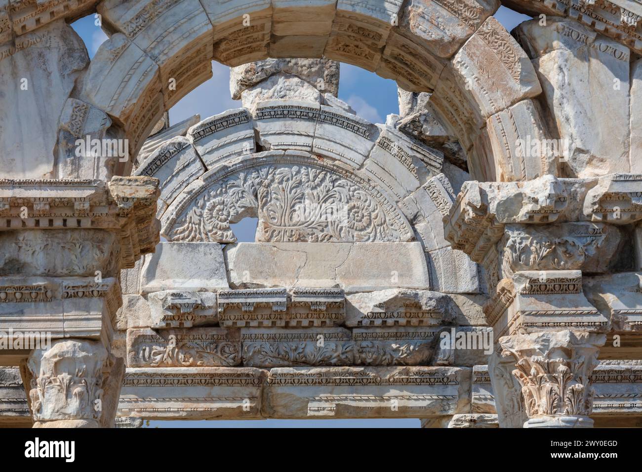Tetrapylon, monumentales Tor, 2. Jahrhundert, Aphrodisias, Geyre, Provinz Aydin, Türkei Stockfoto