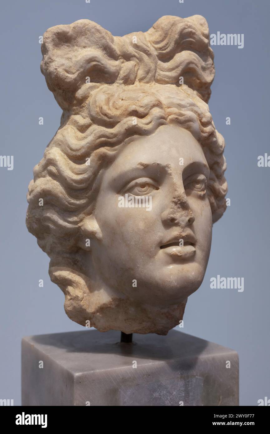 Oberhaupt der Göttin, 2. Jahrhundert, Aphrodisias, Geyre, Provinz Aydin, Türkei Stockfoto