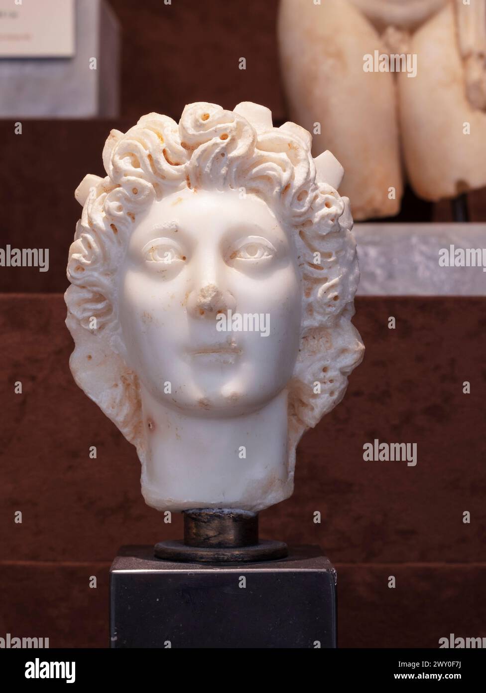 Leiter von Helios, Aphrodisias, Geyre, Provinz Aydin, Türkei Stockfoto