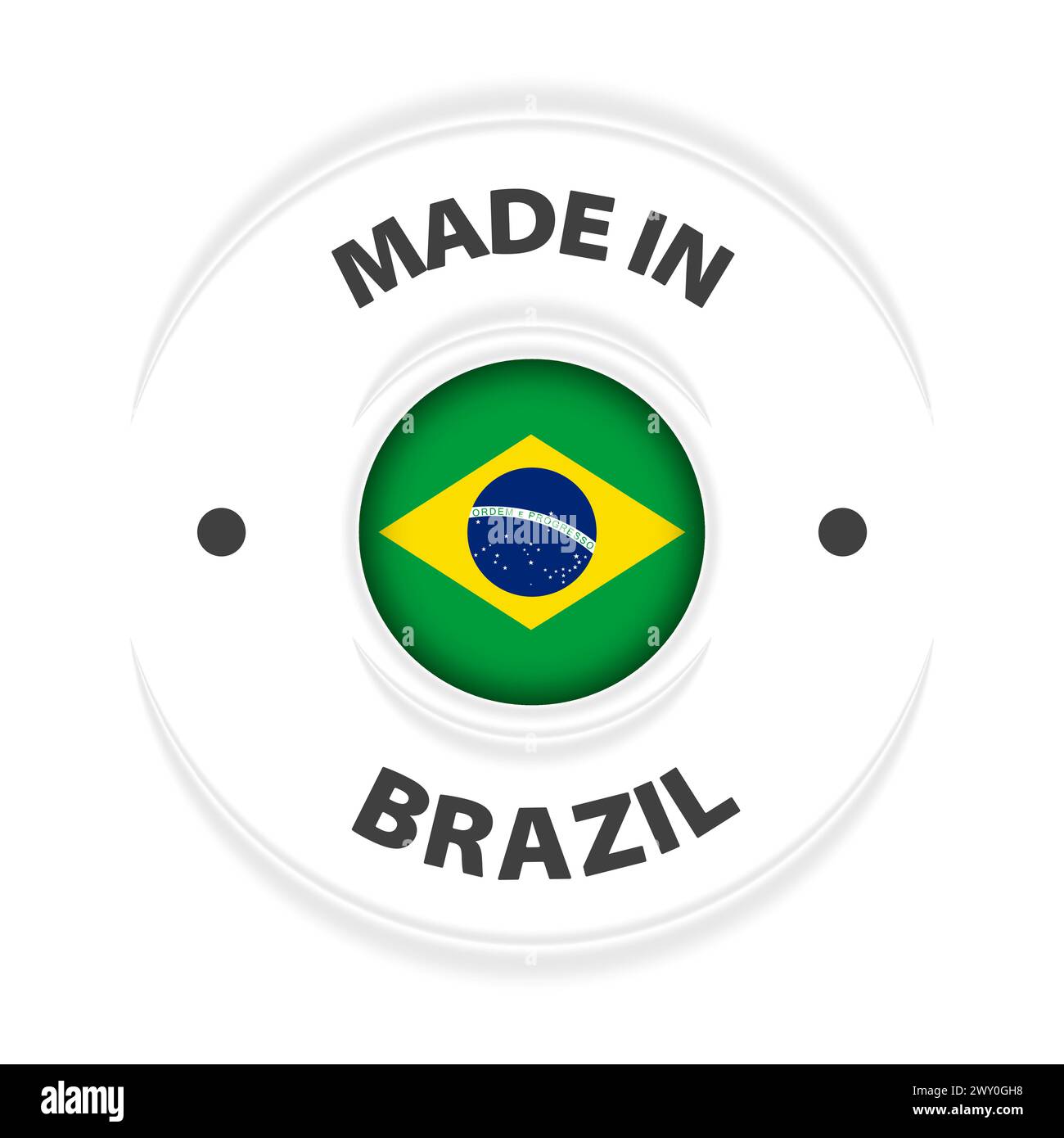 Made in Brazil Grafik und Label. Element der Wirkung für die Verwendung, die Sie daraus machen möchten. Stock Vektor