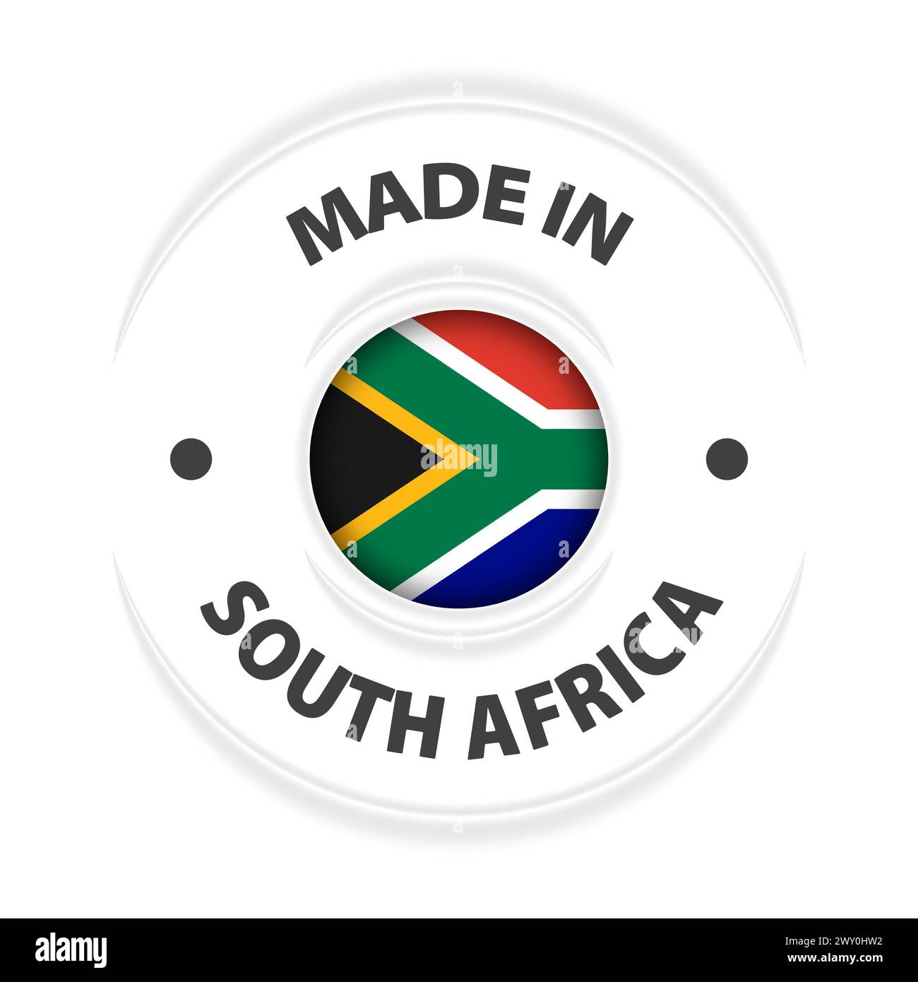 Hergestellt in Südafrika Grafik und Label. Element der Wirkung für die Verwendung, die Sie daraus machen möchten. Stock Vektor
