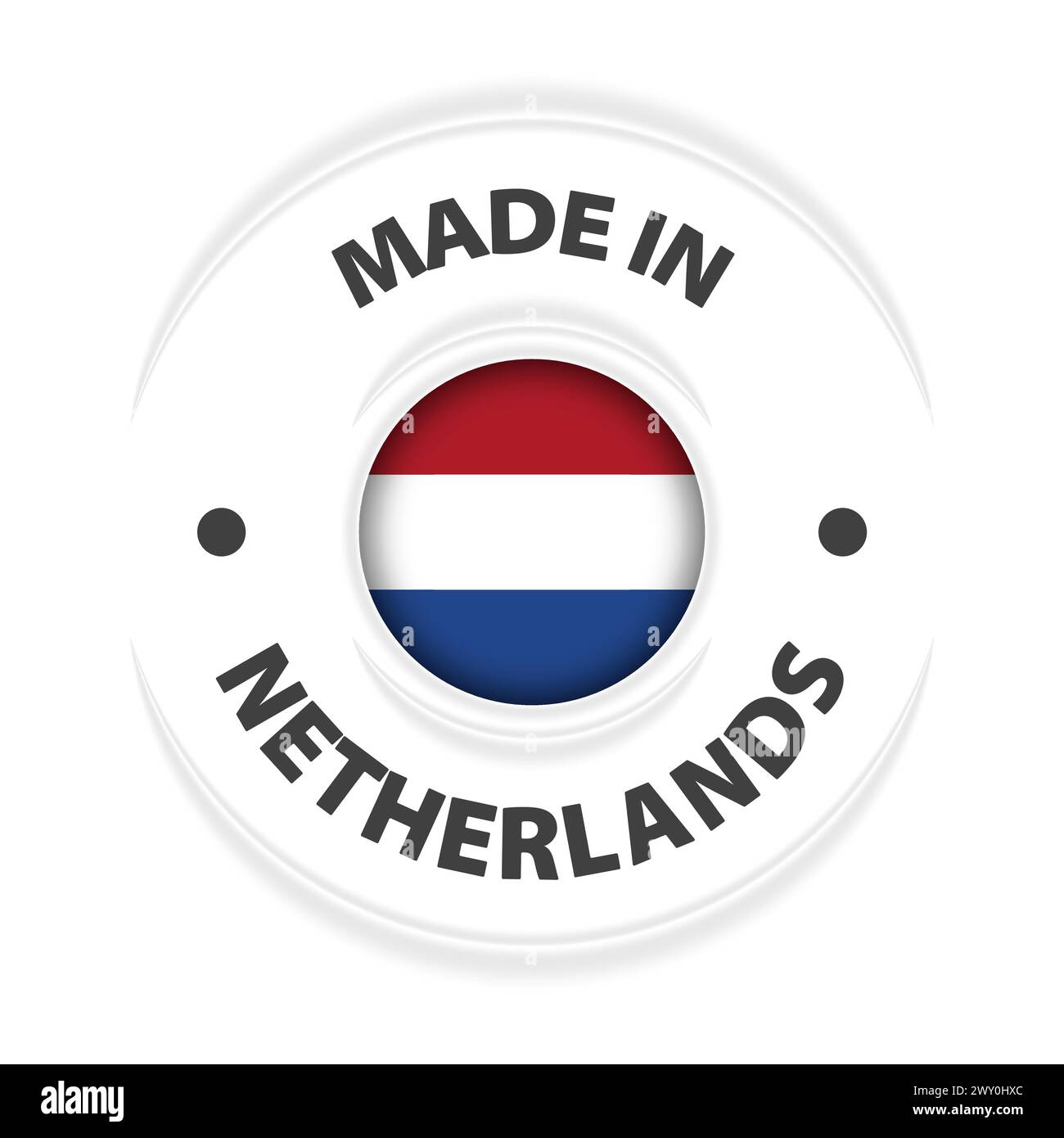 Made in Netherlands Grafik und Label. Element der Wirkung für die Verwendung, die Sie daraus machen möchten. Stock Vektor