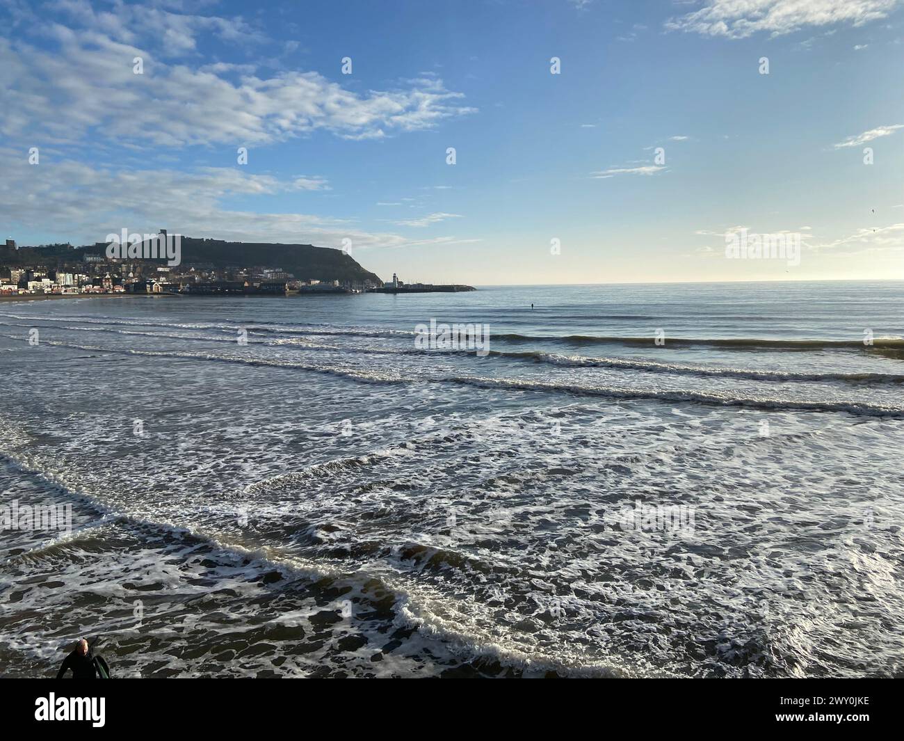 Die Morgensonne am Scarborough Beach Stockfoto