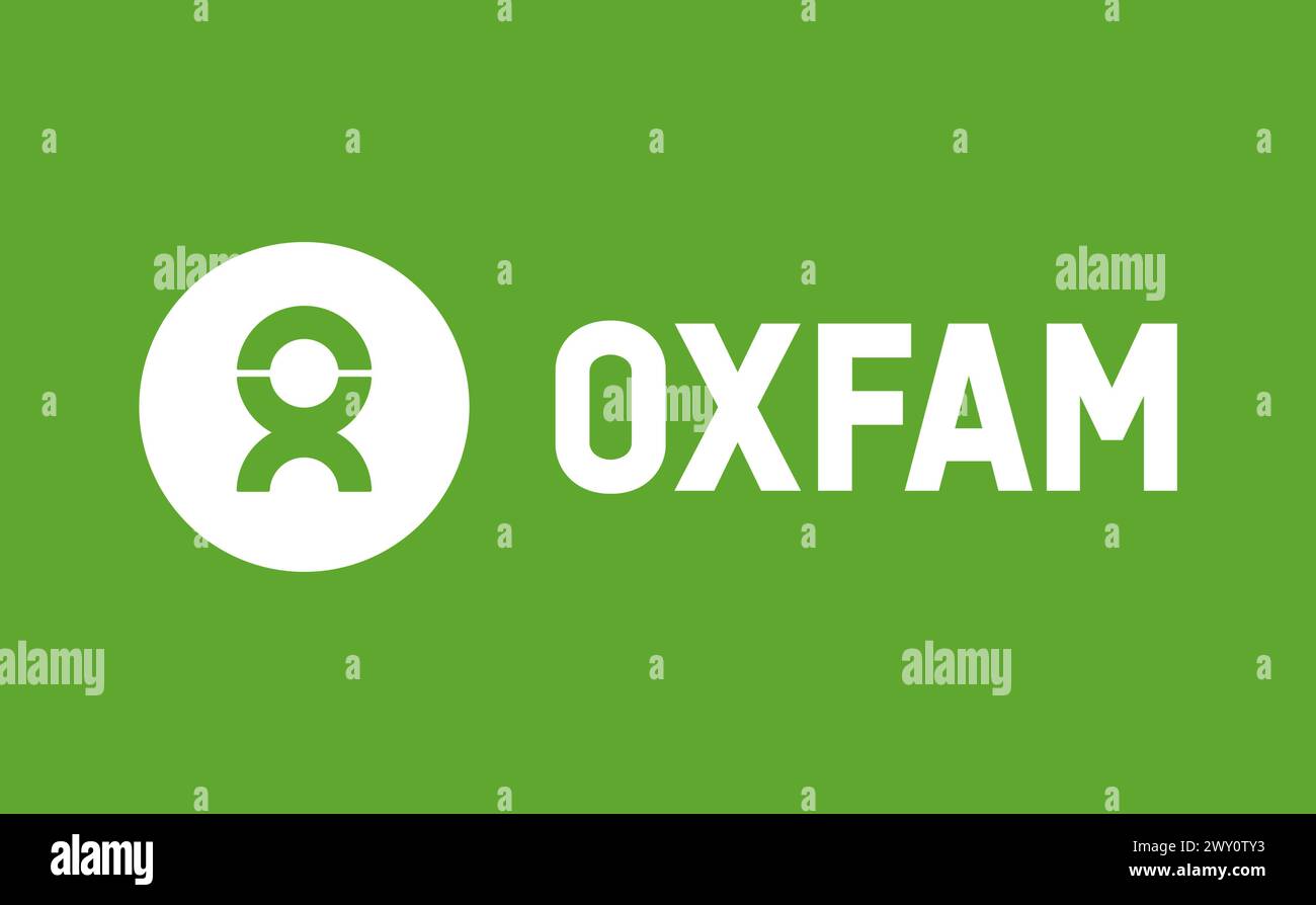 Oxfam-Logo – Internationale Nichtregierungsorganisation Stockfoto