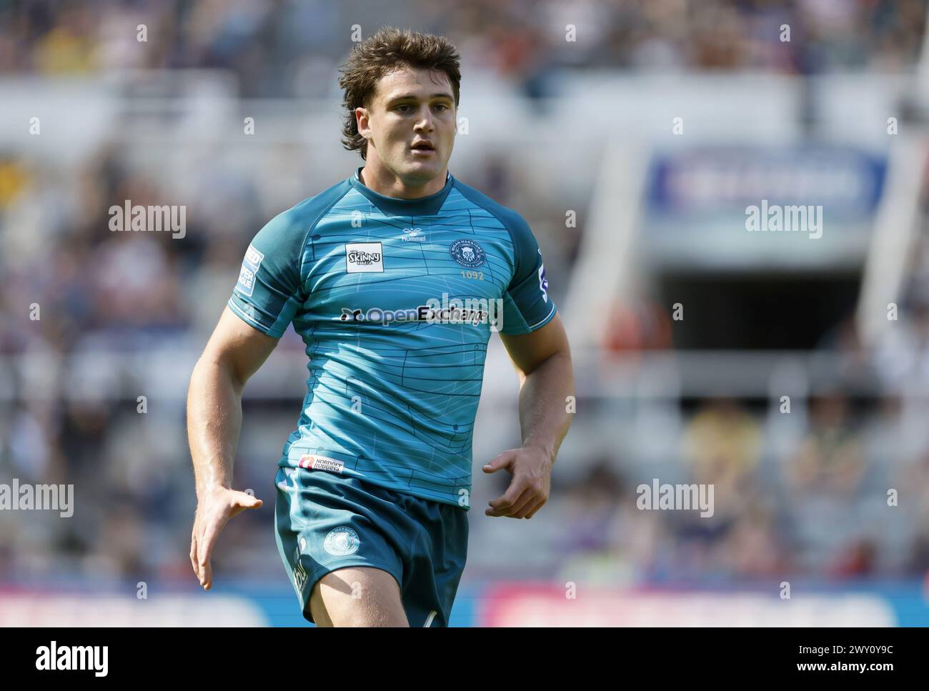 Aktenfoto vom 03.06.2023 von Liam Byrne, dem die Rugby Football League ein vier-Matches-Verbot verhängt hat, nachdem er in der Niederlage gegen St. Helens 12-4 einen Hauptkontakt hatte. Ausgabedatum: Mittwoch, 3. April 2024. Stockfoto