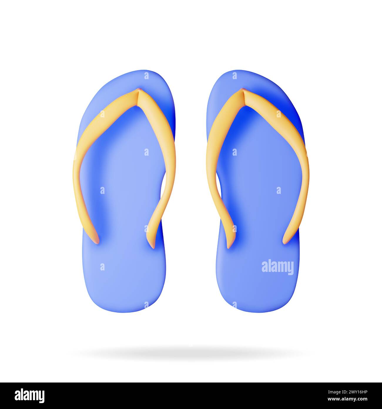 3D Beach Flip Flops isoliert auf weiß. Stock Vektor