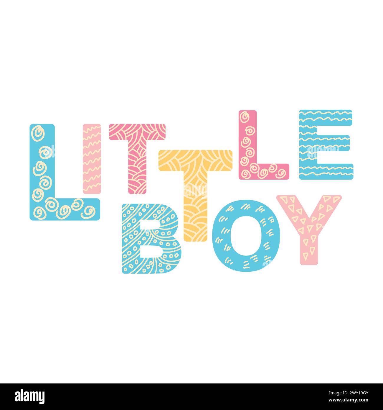 Niedliche Grußkarten für Babys im schlichten skandinavischen Stil und in Pastellfarben. Babyplakate, Karten, Kleidung, Kinderzimmer Stock Vektor