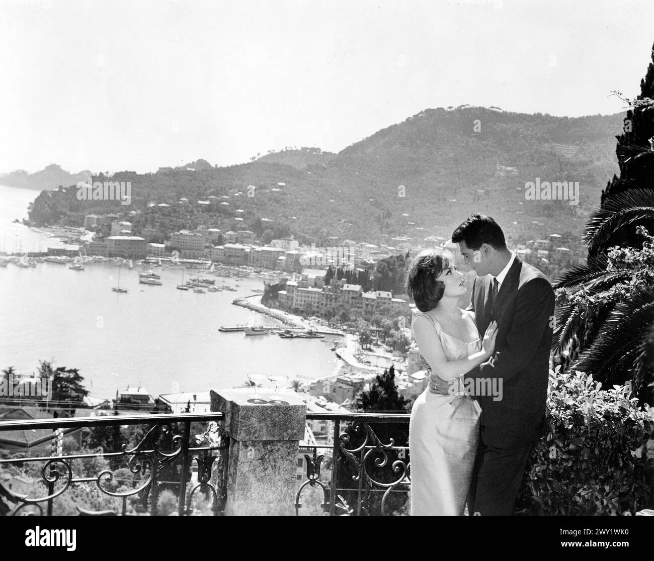 Gina Lollobrigida, Rock Hudson, am Set des Films, 'Strange bedFellows', Universal Pictures, 1965 Stockfoto