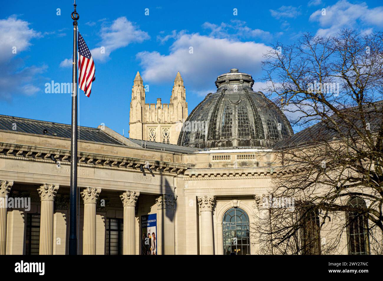 Schwarzman Center, Außenfassade und Kuppel, Yale University, New Haven, Connecticut, USA Stockfoto