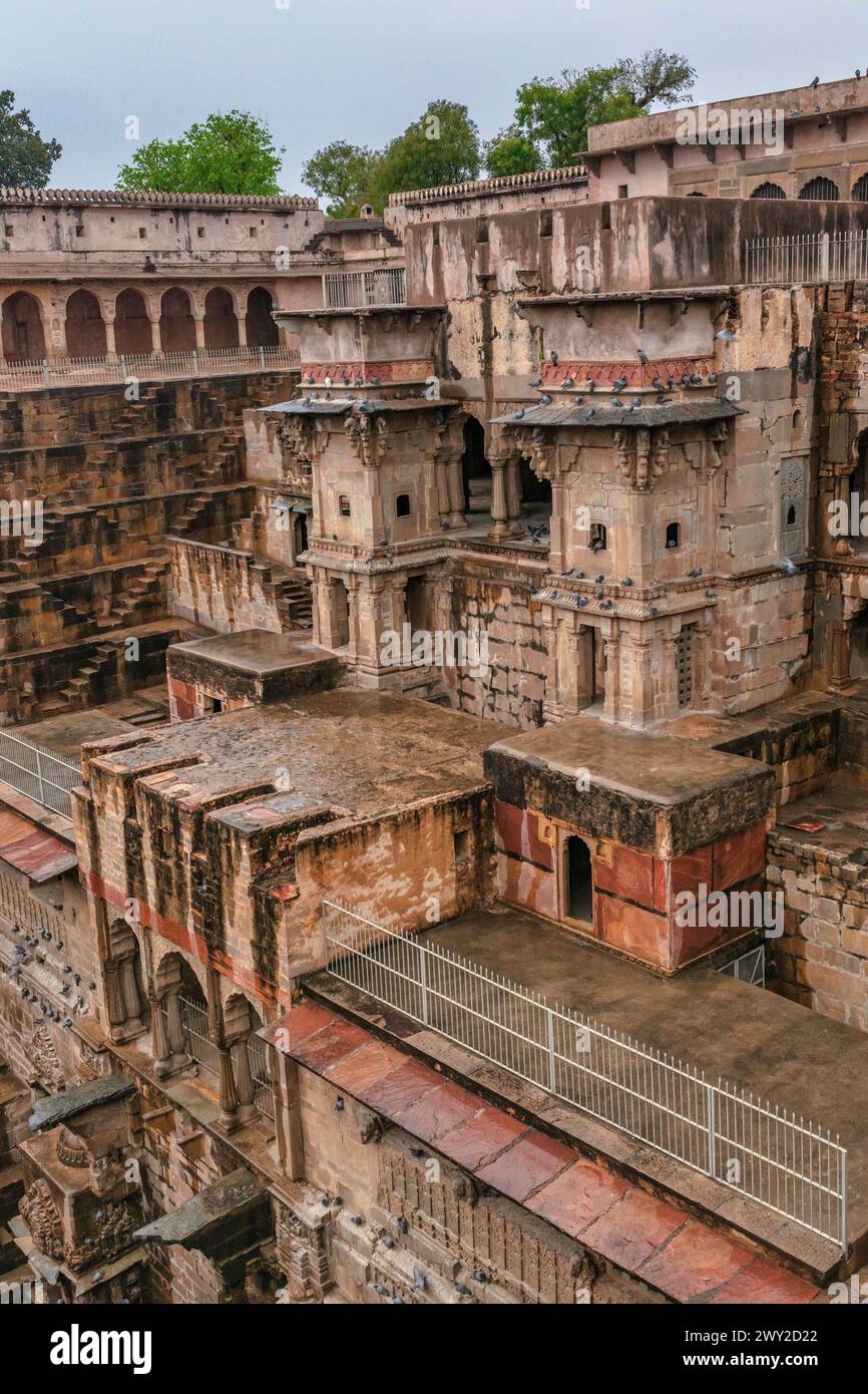 Chand Baori Stepwell, Abhaneri, Rajasthan, Indien Stockfoto