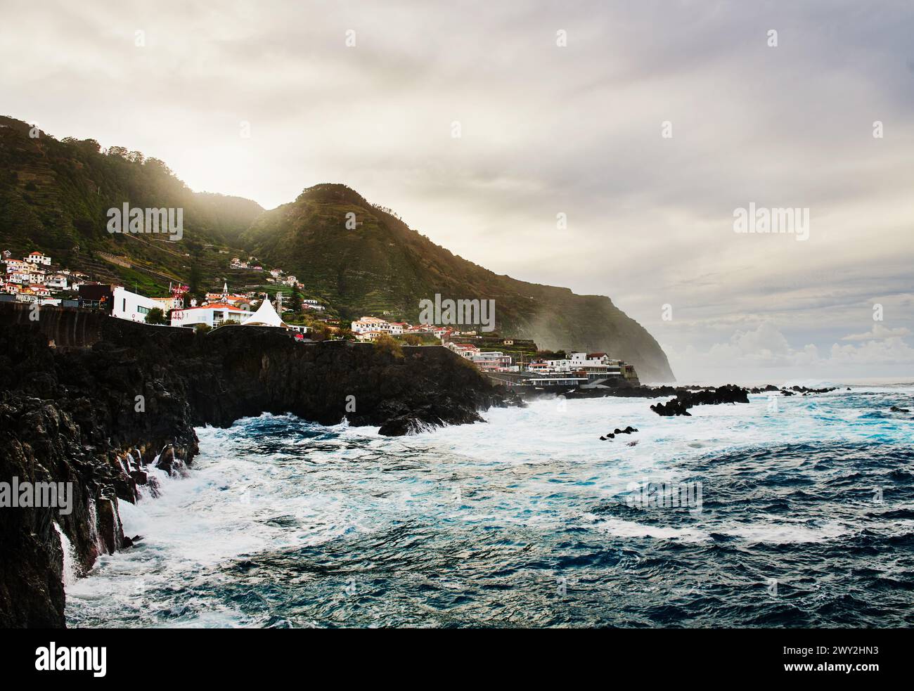 Porto Moniz Küste in Madeira, Portugal, Europa Stockfoto