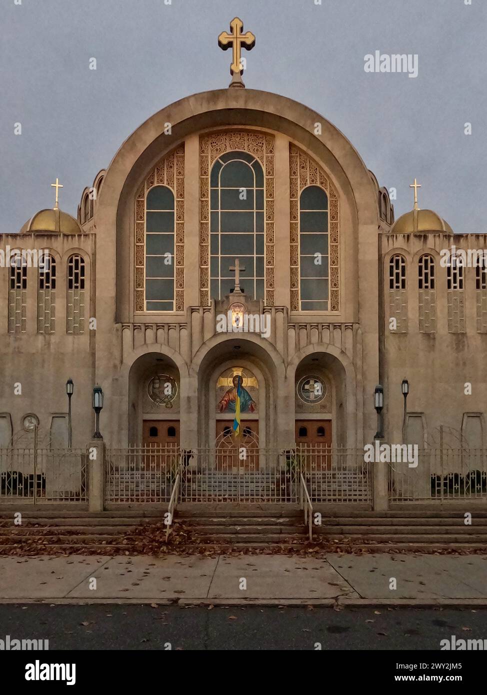 Die ukrainische katholische Kathedrale der Unbefleckten Empfängnis in der Franklin Street und Brown Street in Philadelphias Stadtteil Papplar. Stockfoto