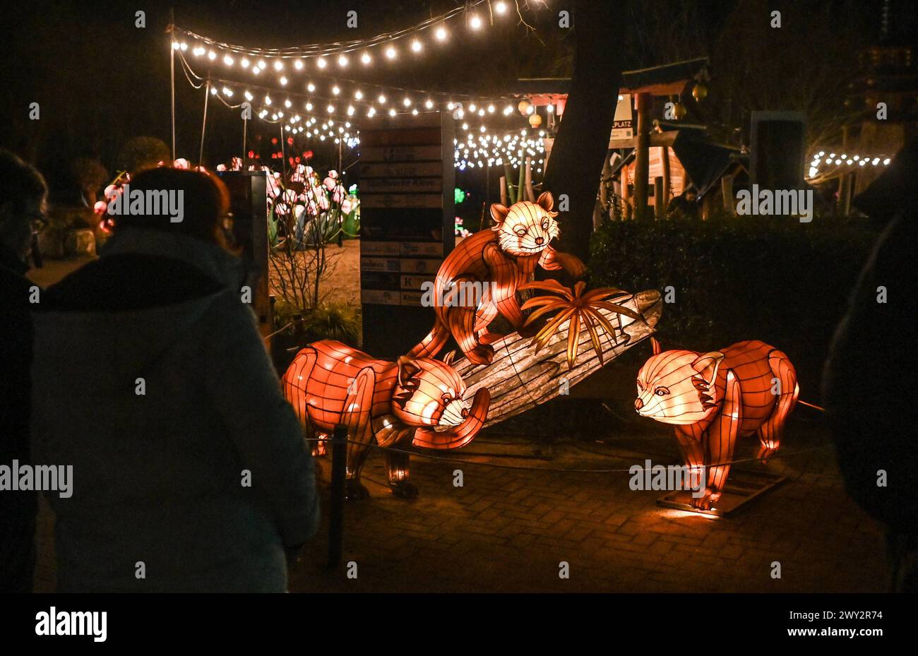Kleve Tiergarten - China-Lights Lichtershow Kleve Tiergarten - China-Lights Lichtershow, Kleve Nordrhein Westfalen Deutschland *** Kleve Tiergarten China Lights Lichtershow Kleve Tiergarten China Lights Lichtershow, Kleve Nordrhein Westfalen Deutschland Stockfoto