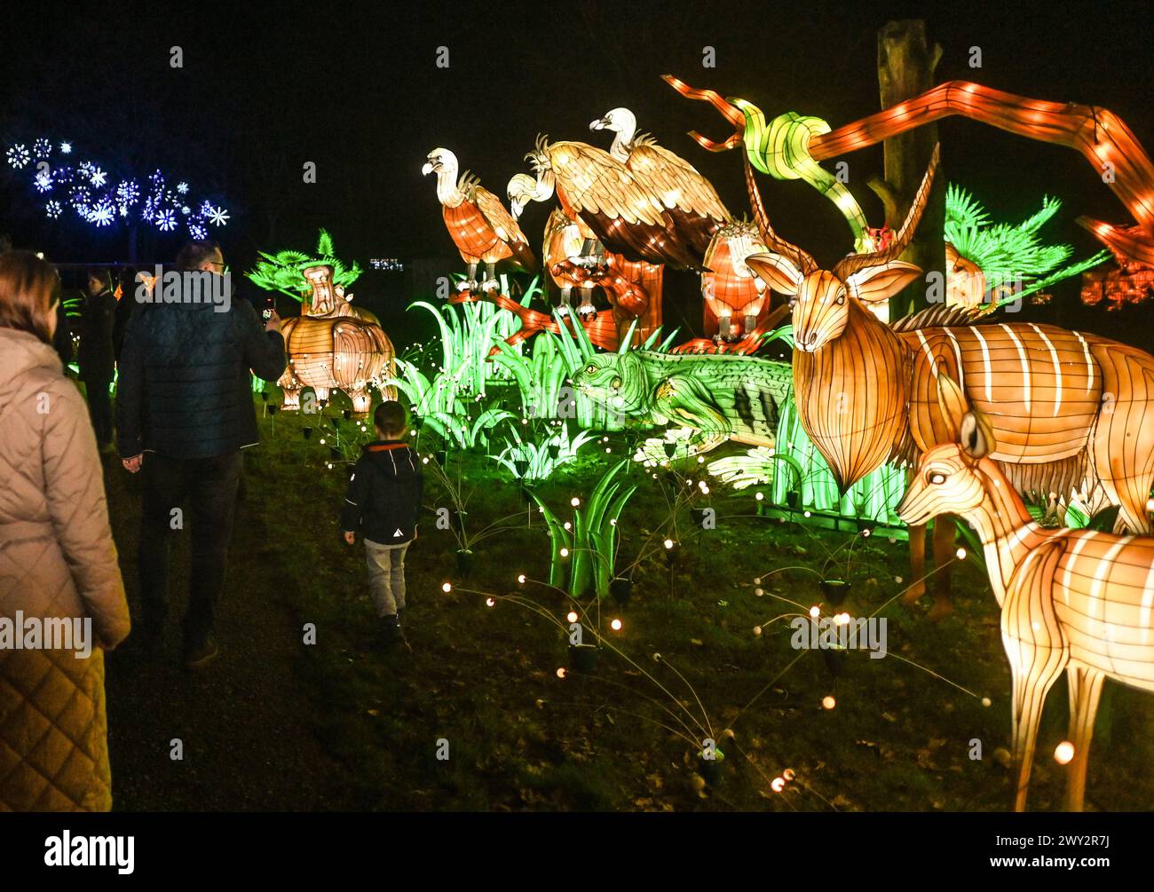 Kleve Tiergarten - China-Lights Lichtershow Kleve Tiergarten - China-Lights Lichtershow, Kleve Nordrhein Westfalen Deutschland *** Kleve Tiergarten China Lights Lichtershow Kleve Tiergarten China Lights Lichtershow, Kleve Nordrhein Westfalen Deutschland Stockfoto