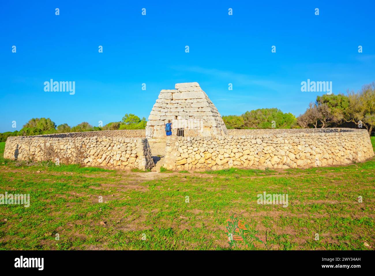 Grabstätte Naveta des Tudons, Menorca, Balearen, Spanien Stockfoto