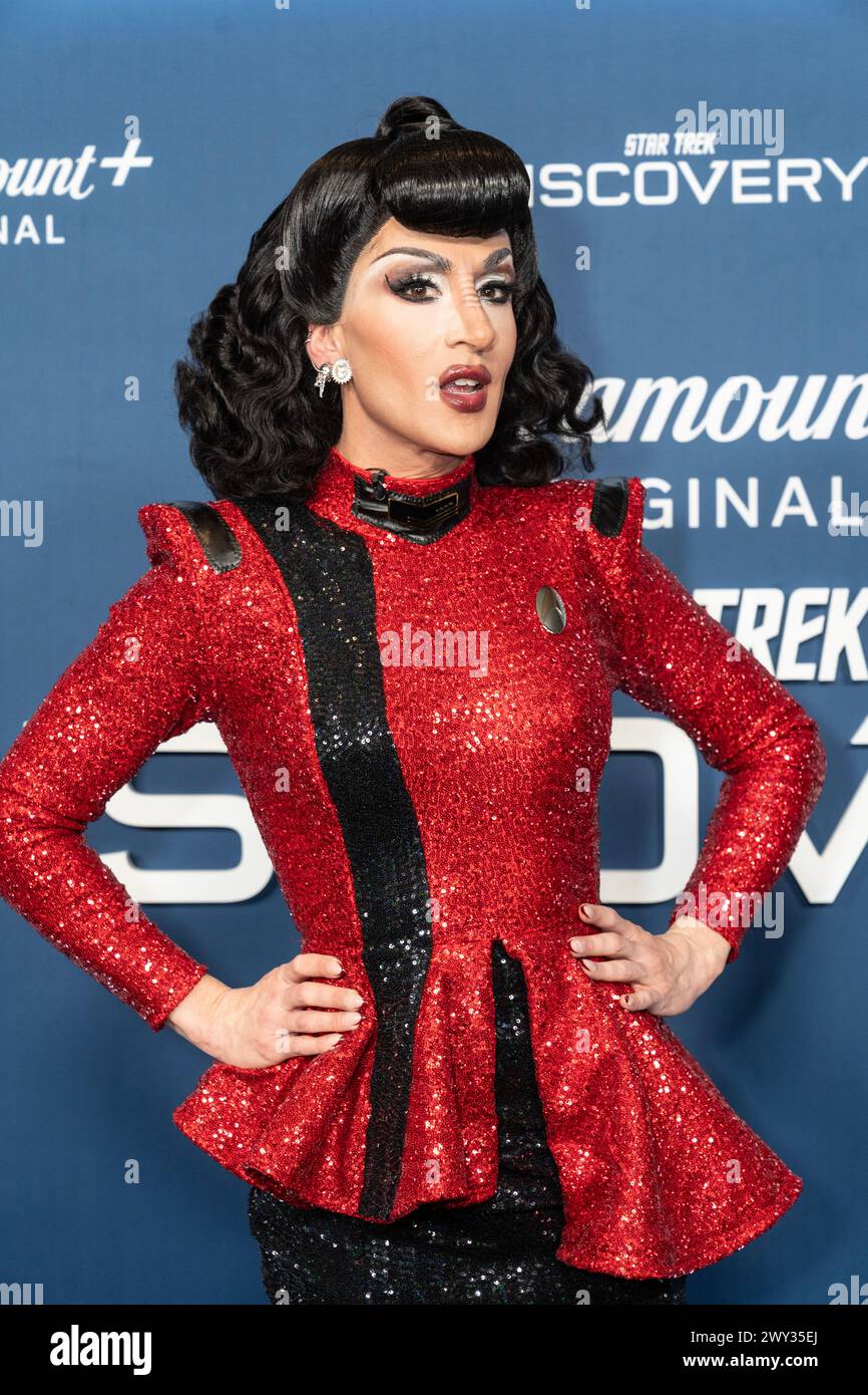 Jackie Cox nimmt am 3. April 2024 an der Premiere der Star Trek: Discovery Final Season am AMC Lincoln Square in New York Teil Stockfoto