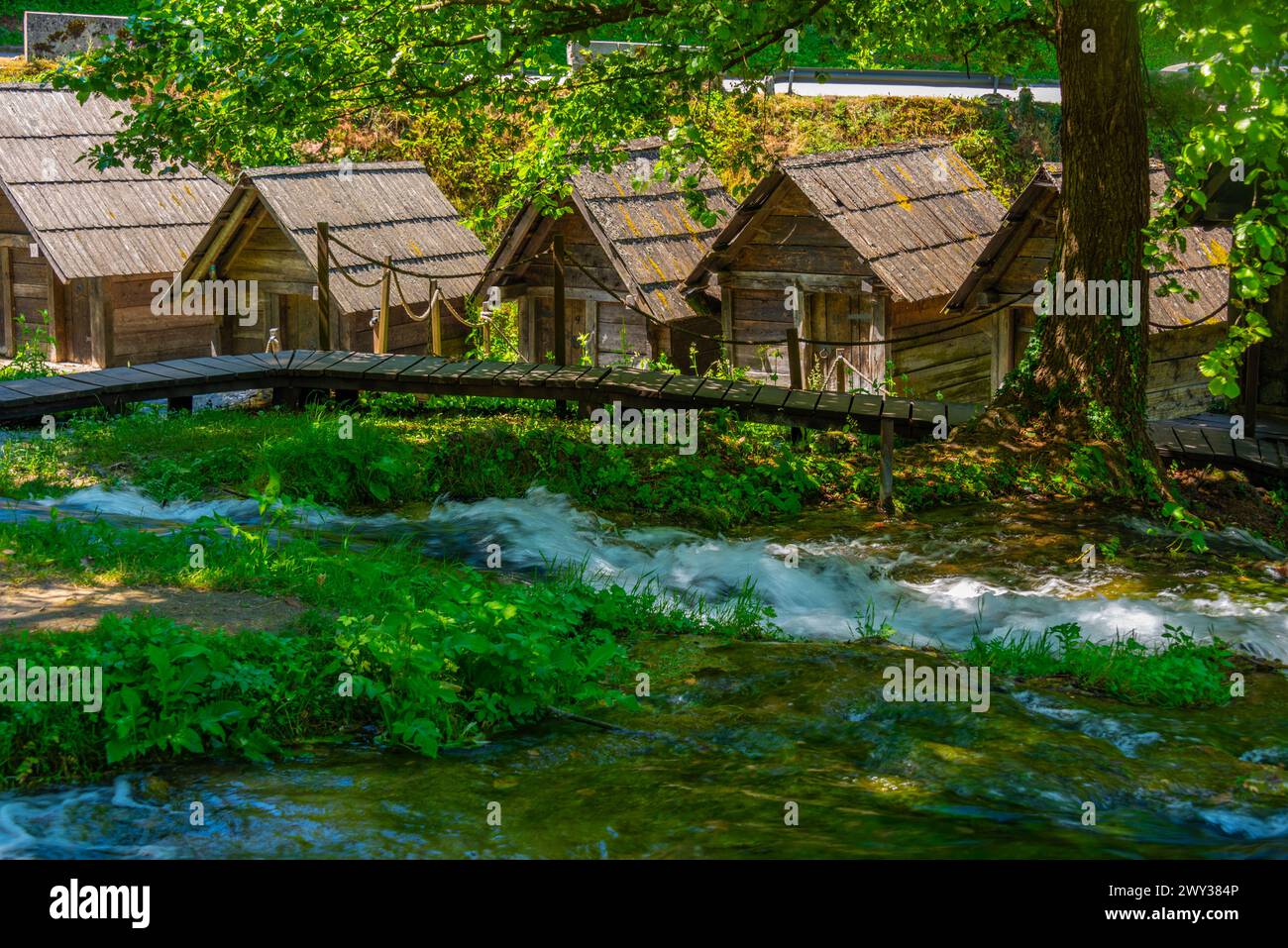 Mlincici Wassermühlen in der Nähe der Stadt Jajce in Bosnien und Herzegowina Stockfoto