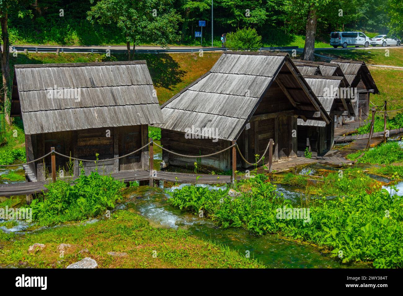 Mlincici Wassermühlen in der Nähe der Stadt Jajce in Bosnien und Herzegowina Stockfoto