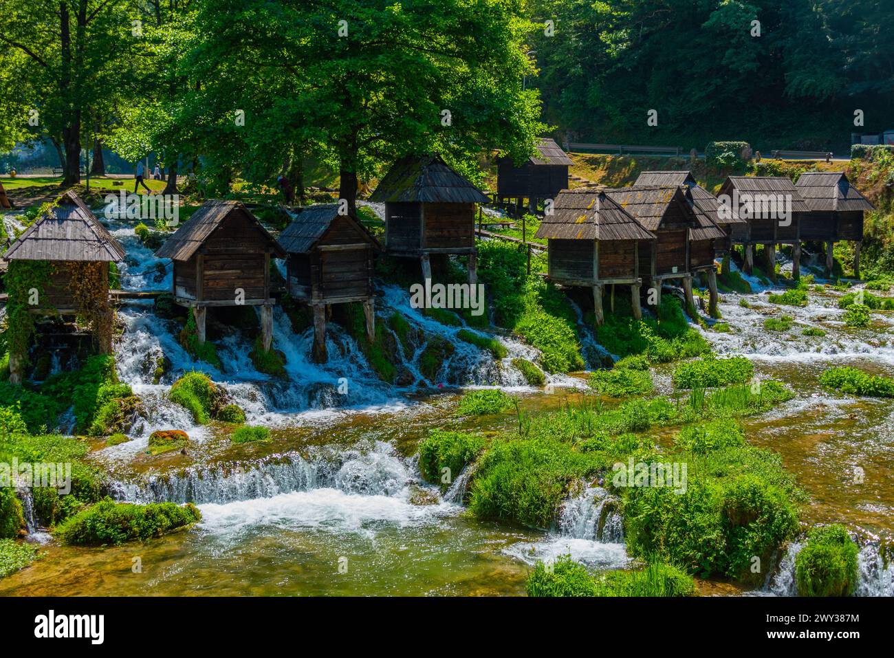 Mlincici Wassermühlen in der Nähe der Stadt Jajce in Bosnien und Herzegowina Stockfoto