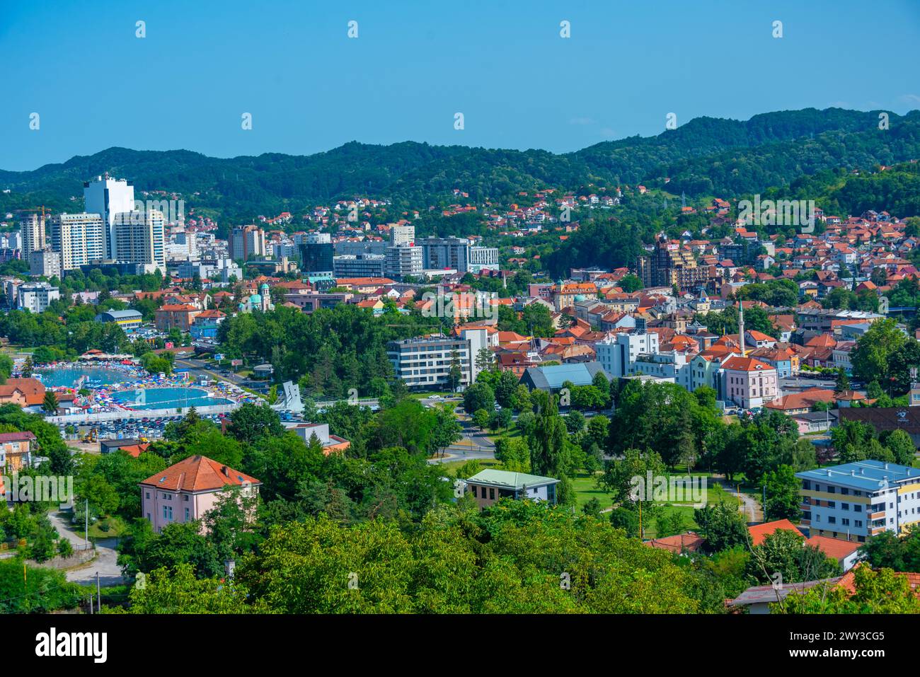 Pannonica Salzseen in Tuzla, Bosnien und Herzegowina Stockfoto