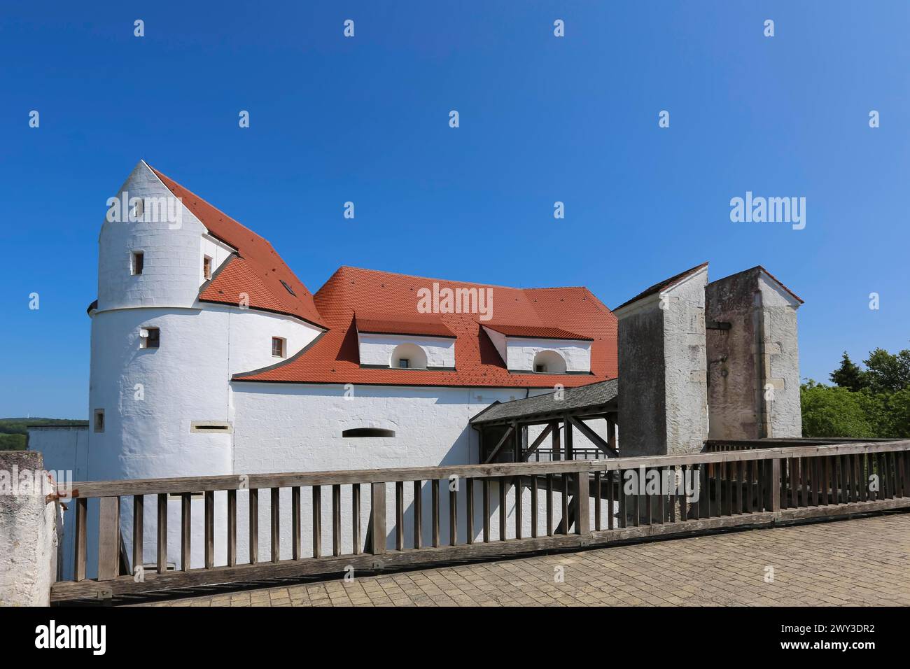 Schloss Wildenstein, Spornburg, mittelalterliche Burganlage, besterhaltene Festung aus dem Spätmittelalter, Eingang, Zugang, Brücke, heute Jugend Stockfoto