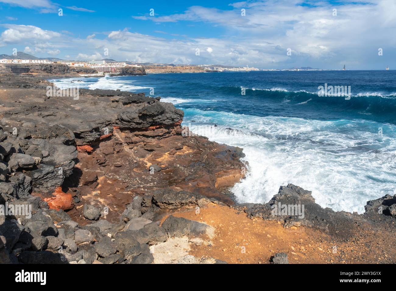 Wunderschöne Landschaft im Bufadero de La Garita (Telde), Gran Canaria, Kanarischen Inseln Stockfoto
