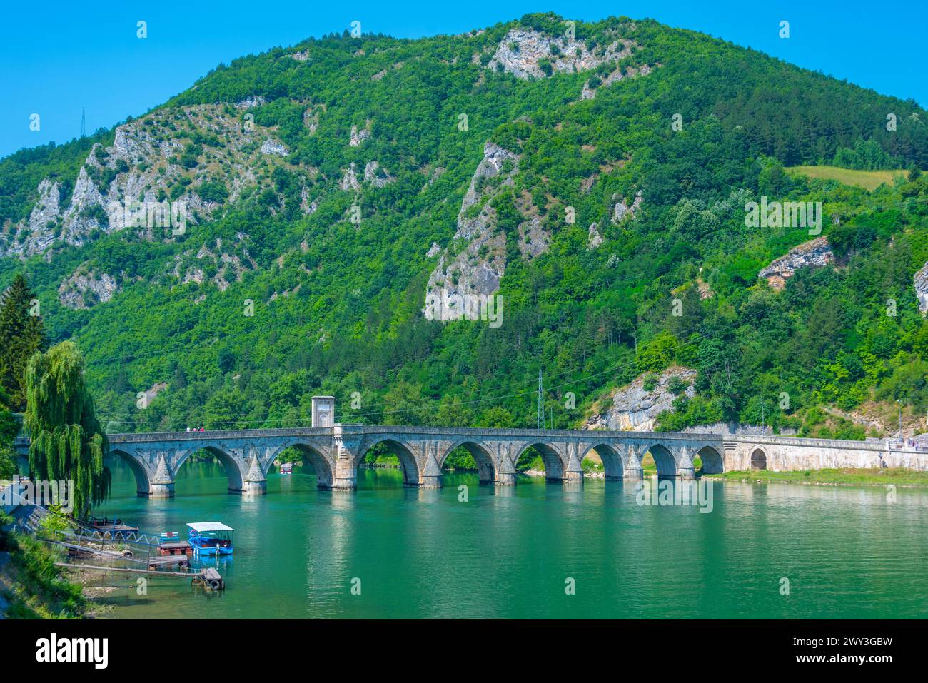 Mehmet Pasa Sokolovic Brücke in Visegrad, Bosnien und Herzegowina Stockfoto