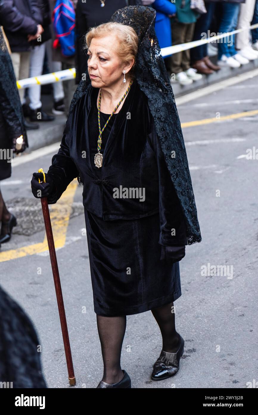 Karfreitagsprozession in Barcelona, Spanien Stockfoto