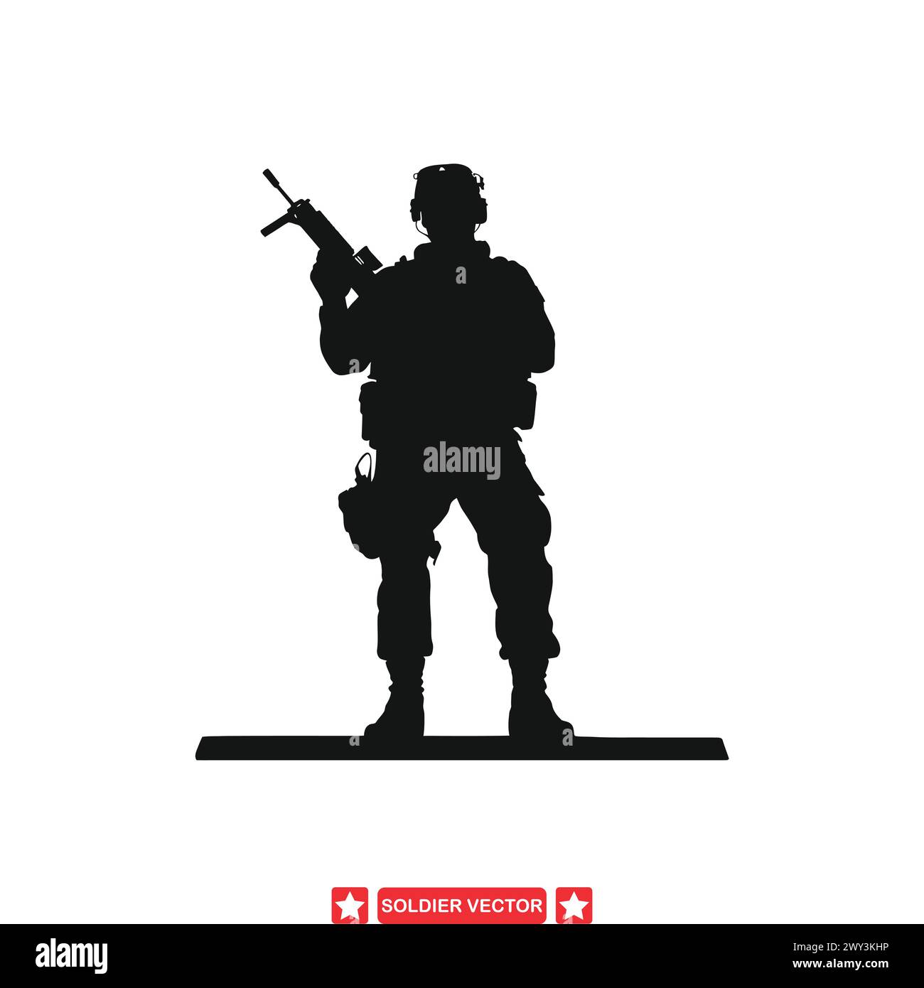 Mit Pride Dynamic Soldier Graphics für patriotische Designs und militärische Tribut Art Stock Vektor