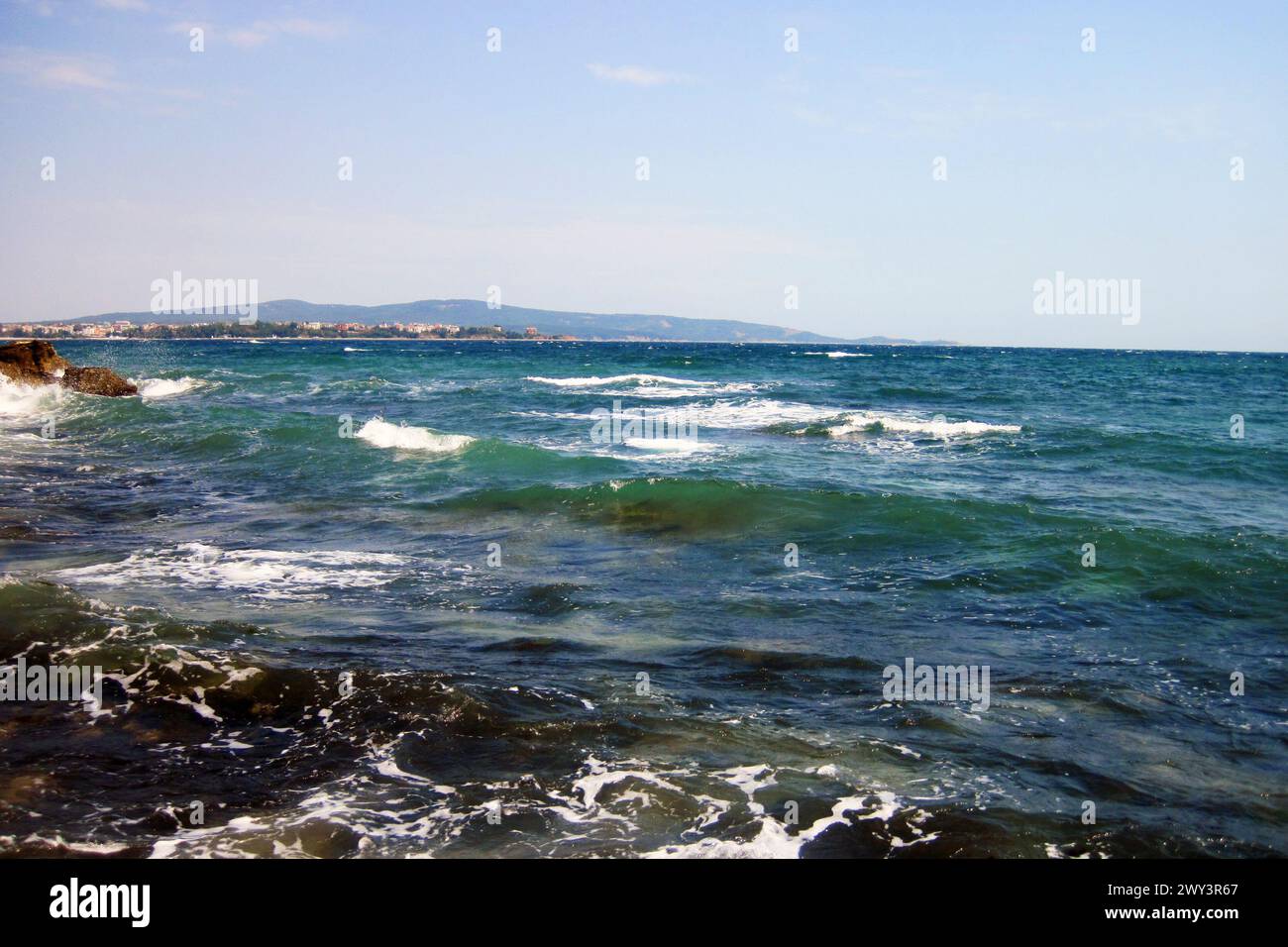 bulgarisches schwarzes Meer als idealer Ort zum Entspannen Stockfoto