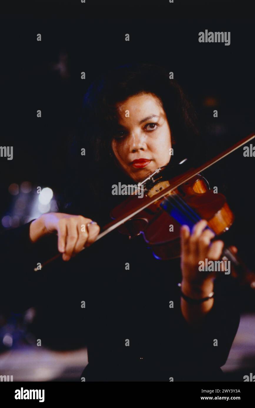 Jazz fest Berlin, Philharmonie, 1988, Auftritt von Sonya Robinson Quartet, Bild: Sonya Robinson, amerikanische Jazz-Violinistin Stockfoto