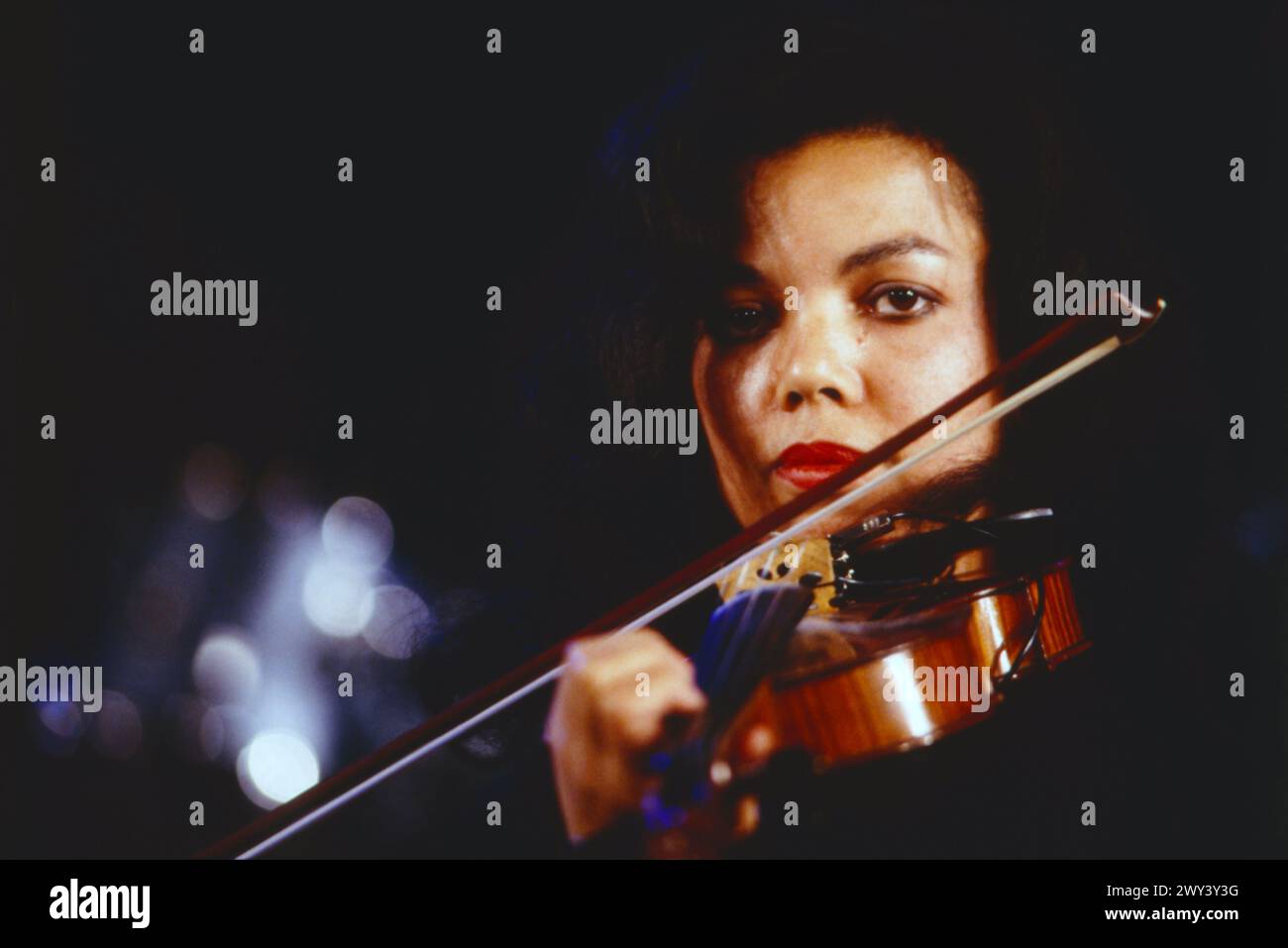 Jazz fest Berlin, Philharmonie, 1988, Auftritt von Sonya Robinson Quartet, Bild: Sonya Robinson, amerikanische Jazz-Violinistin Stockfoto