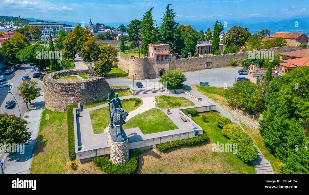 Panoramablick auf die Festung Telavi, Georgia Stockfoto