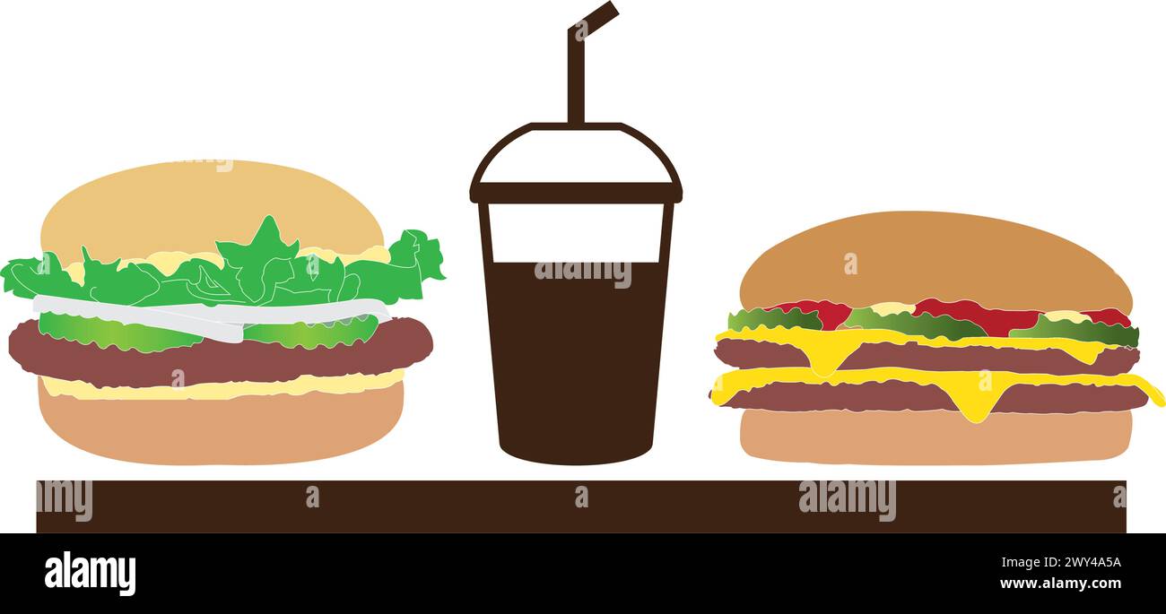 Logo-Design mit Burger-Vektorsymbol. Stock Vektor