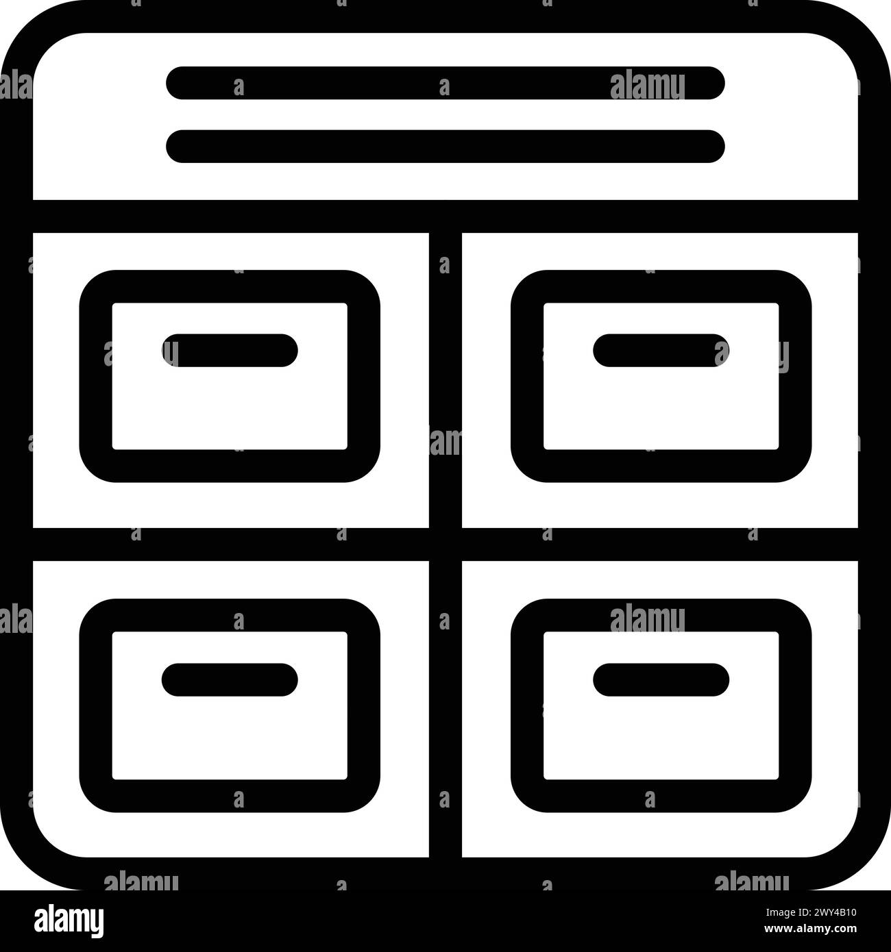 Umrissvektor des Symbols für das Postfach. Automatisierter Postkarton. Self-Service-Abholung Stock Vektor