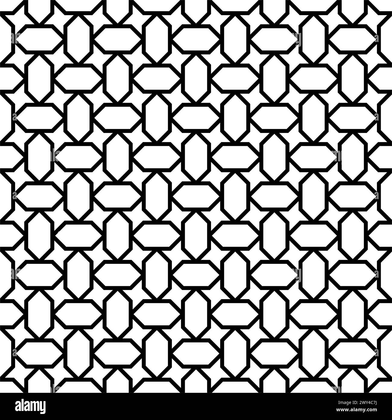 Nahtlose geometrische Ornament auf der Grundlage der traditionellen islamischen Kunst. Schwarz und weiß. Tolles Design für Stoff, Textil, Abdeckung, Geschenkpapier, Hintergrund. Stock Vektor