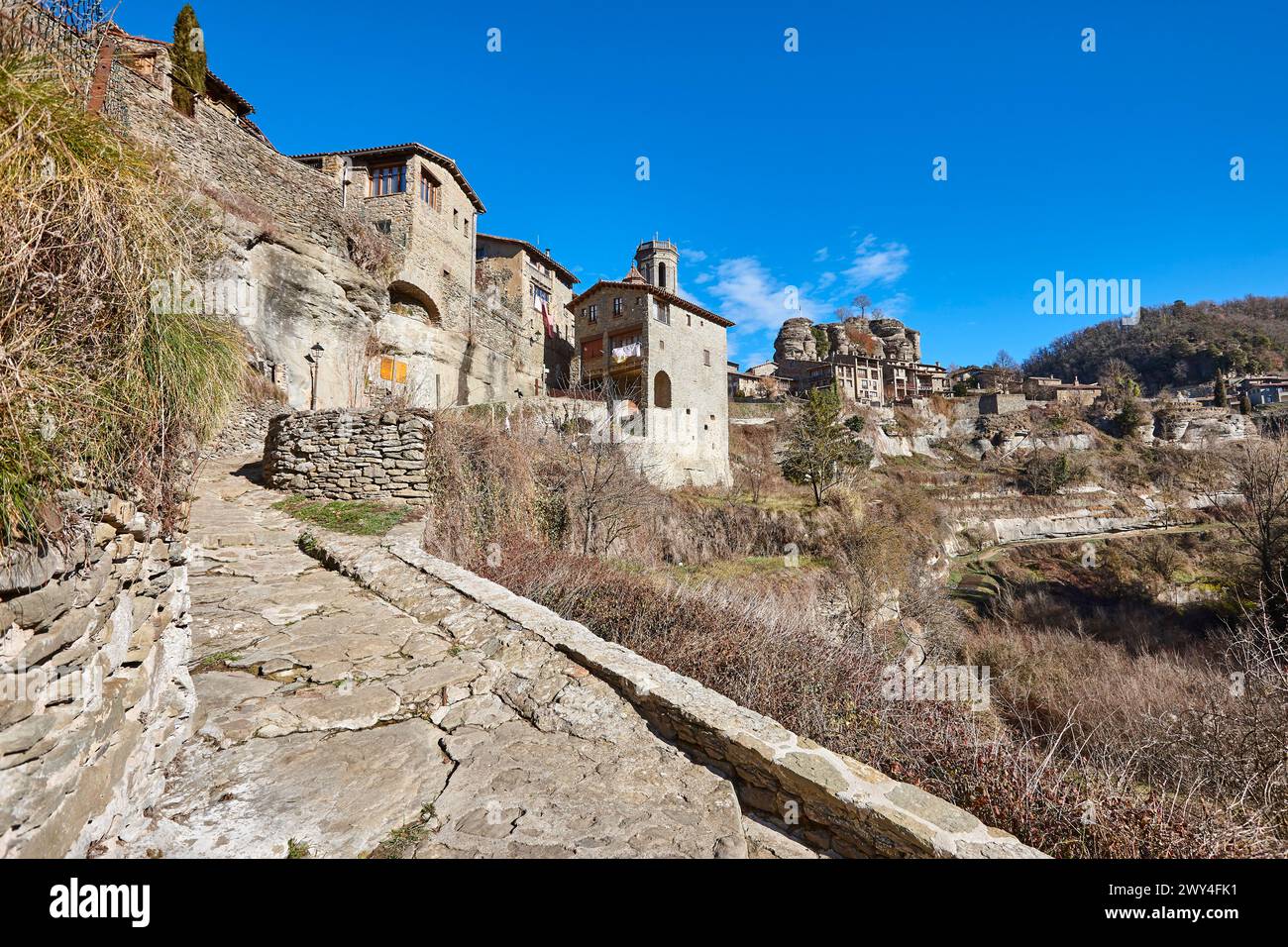 Malerisches mittelalterliches katalonisches Dorf Rupit. Provinz Barcelona. Spanien Stockfoto