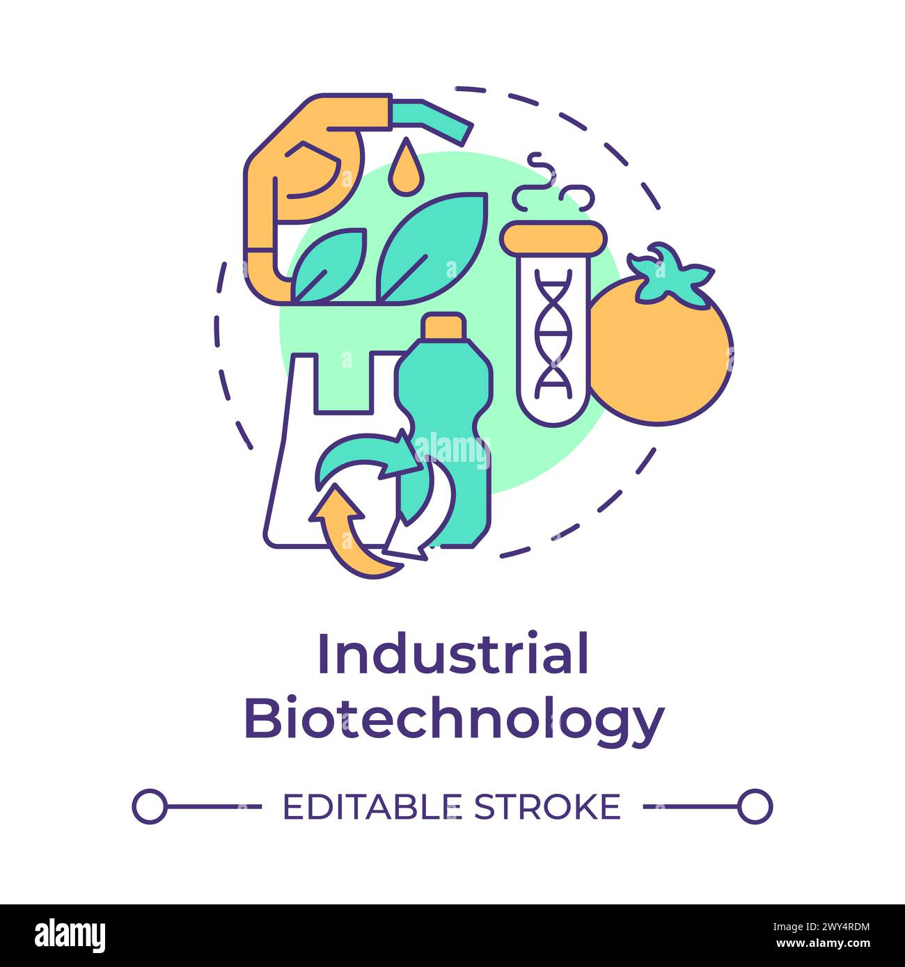 Symbol für das mehrfarbige Konzept der industriellen Biotechnologie Stock Vektor