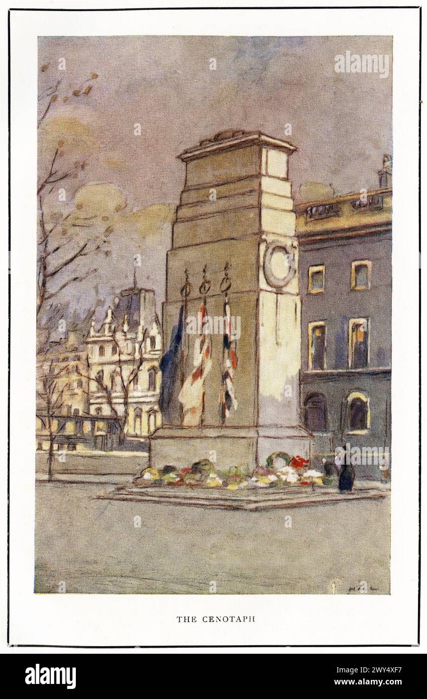 Aquarell des Cenotaph, London, um 1926 Stockfoto