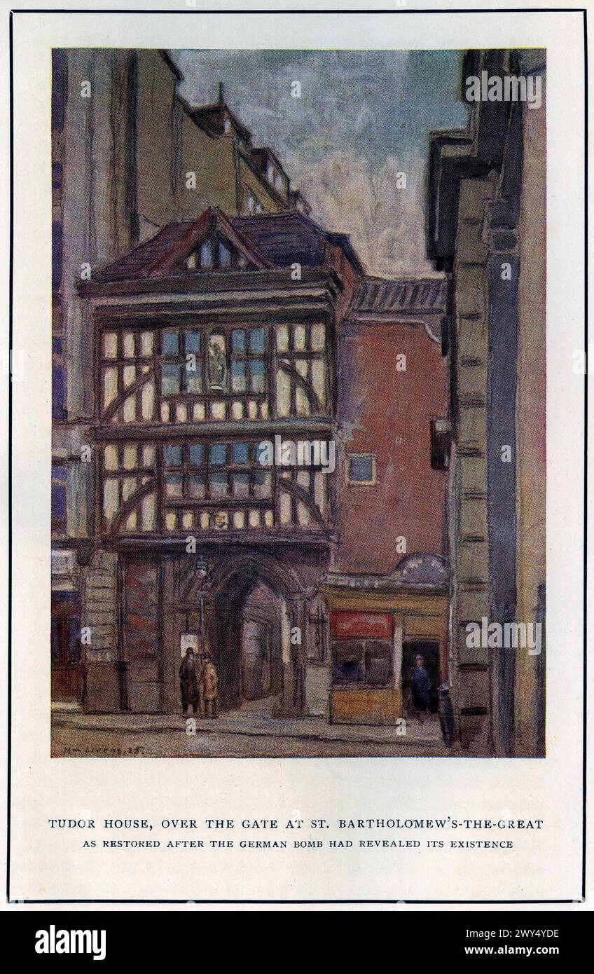 Aquarell von Horace Mann Livens (1862-1936) aus Tudor House, London, um 1926 Stockfoto