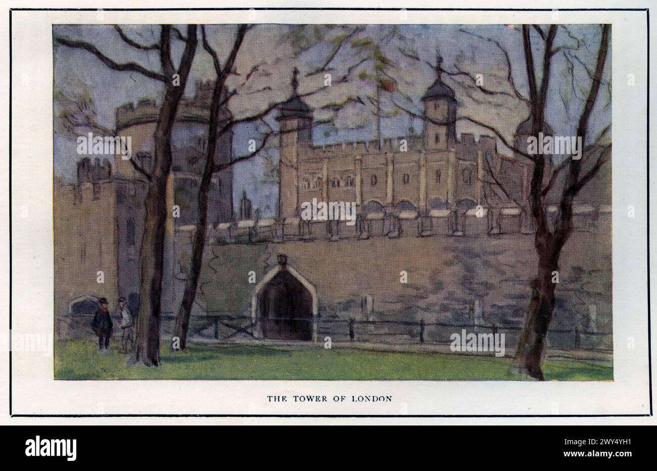 Aquarell von Horace Mann Livens (1862–1936) des Tower of London, um 1926 Stockfoto