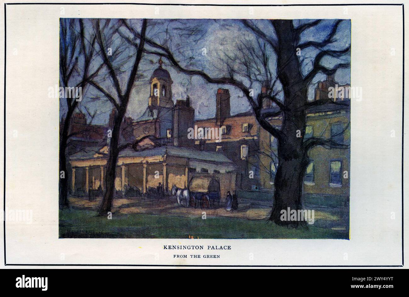 Aquarell von Horace Mann Livens (1862-1936) aus Kensington Palace, London, um 1926 Stockfoto