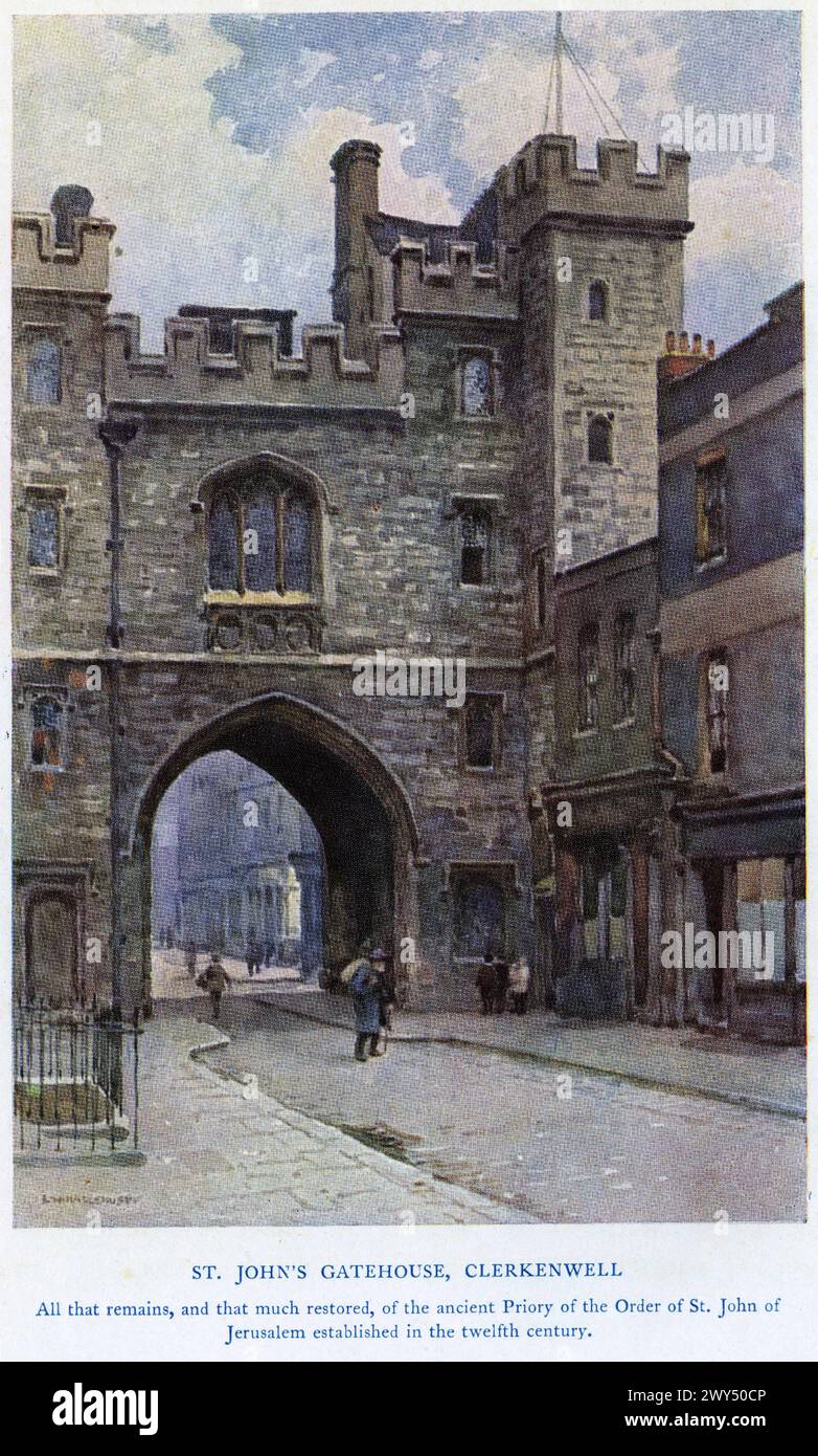 Aquarell von St. John's Gatehouse, Clerkenwell, um 1927 Stockfoto