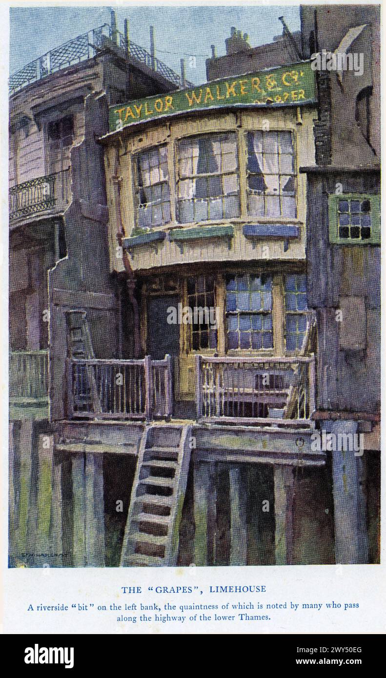 Aquarell von 'The Grapes' Limehouse, London, um 1927 Stockfoto