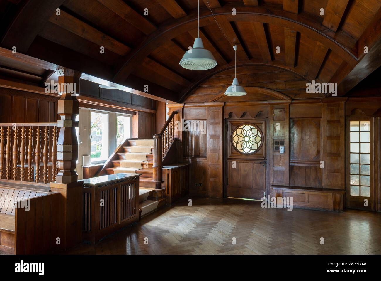 Krefeld, Villa Merländer, Wohnhaus von Richard Merländer, 1924/25 von Friedrich Kühnen erbaut, Getäfelter Saal im Obergeschoß Stockfoto