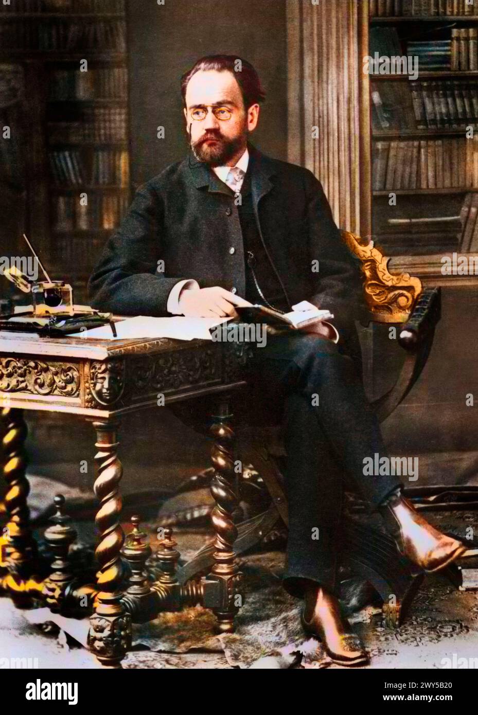 Emile Zola (1840-1902) französischer Naturforscher, Foto nach Nadar Stockfoto