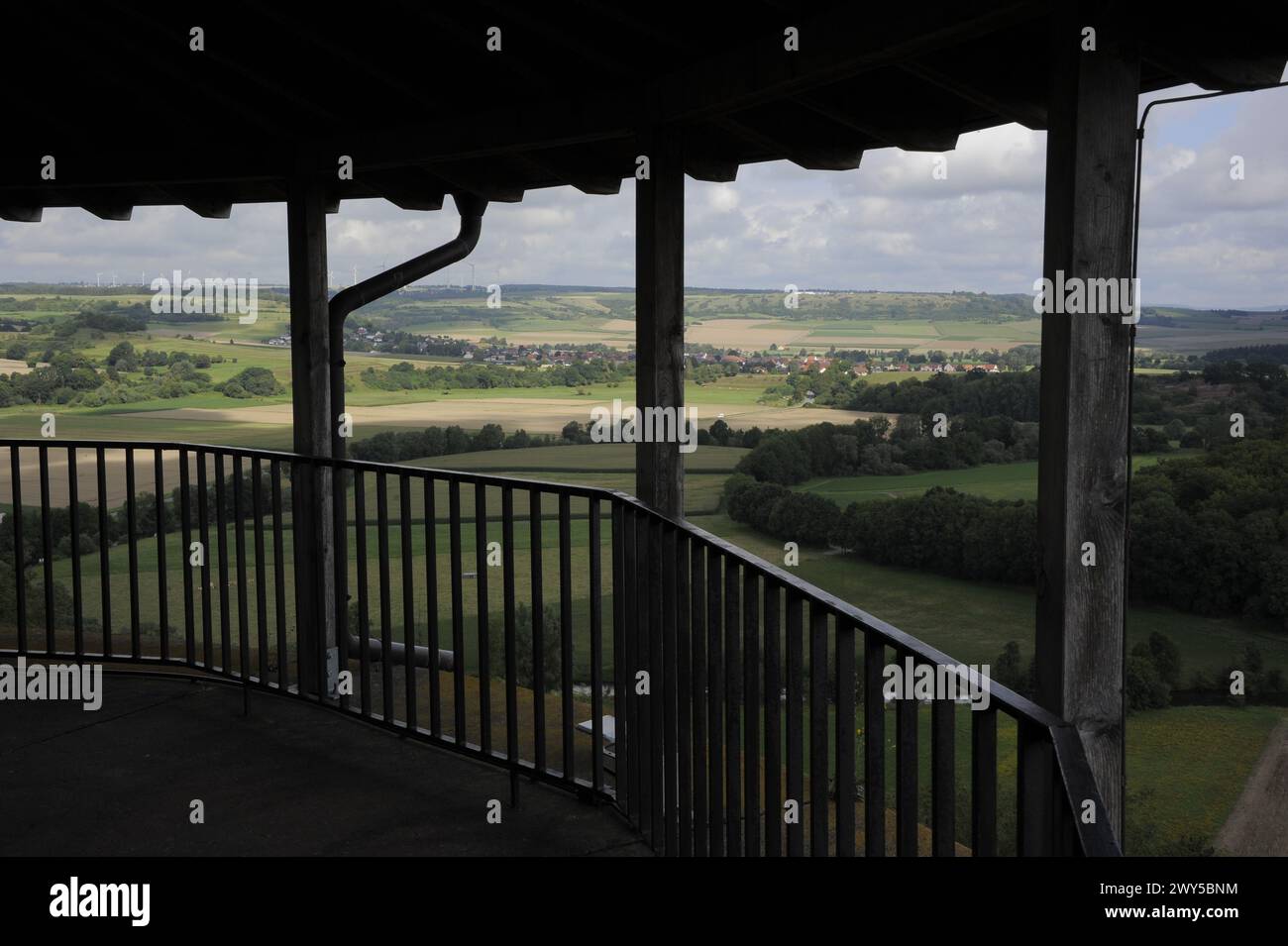 Aussichtspunkt vom Rapunzelturm Rapunzel Turm, Trendelburg Stockfoto
