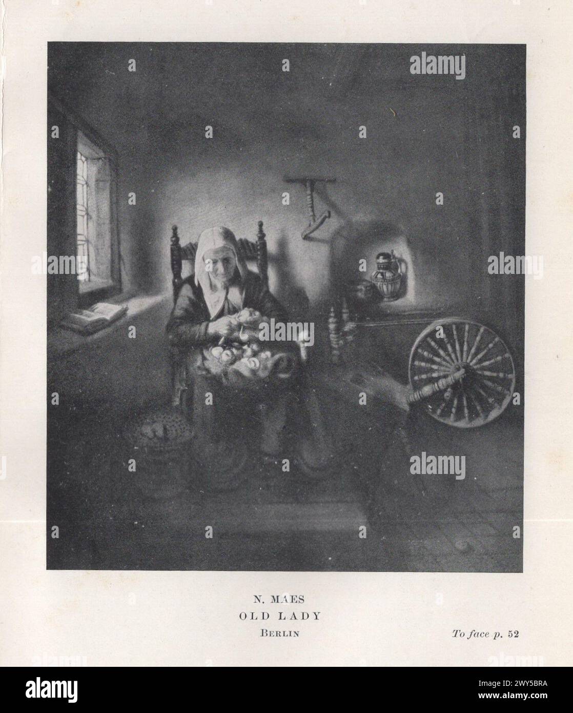 Große Meister der niederländischen und flämischen Malerei von W. Done übersetzt von Margaret L. Clarke , London : Duckworth and Co. New York : Charles Scribners Söhne 1909 / N. Maes : Old Lady, Berlin Stockfoto
