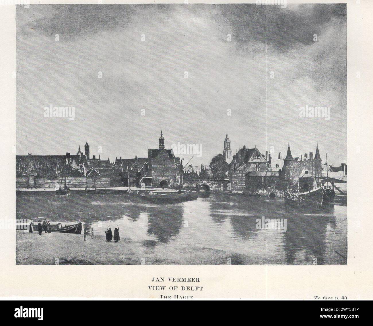Große Meister der niederländischen und flämischen Malerei von W. Done übersetzt von Margaret L. Clarke , London : Duckworth and Co. New York : Charles Scribners Söhne 1909 / Jan Vermeer : Blick auf Delft, den Haag Stockfoto